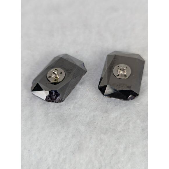 2 damaged blue rhinestone buttons for craft use. angle cut - Picture 4 of 5